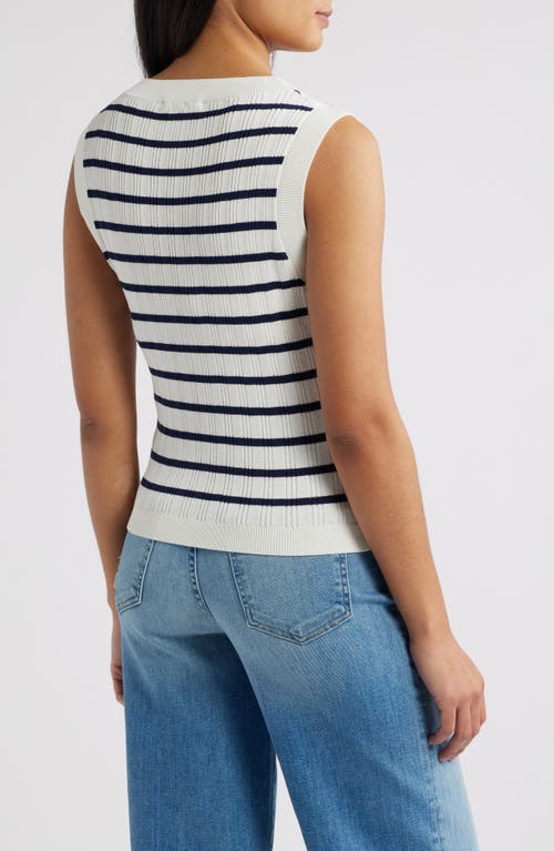 Zoe And Claire Stripe Variegated Rib Sleeveless Sweater