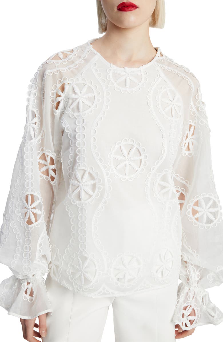 Bardot Rosalie Lace Top, Alternate, color, Orchid Wht