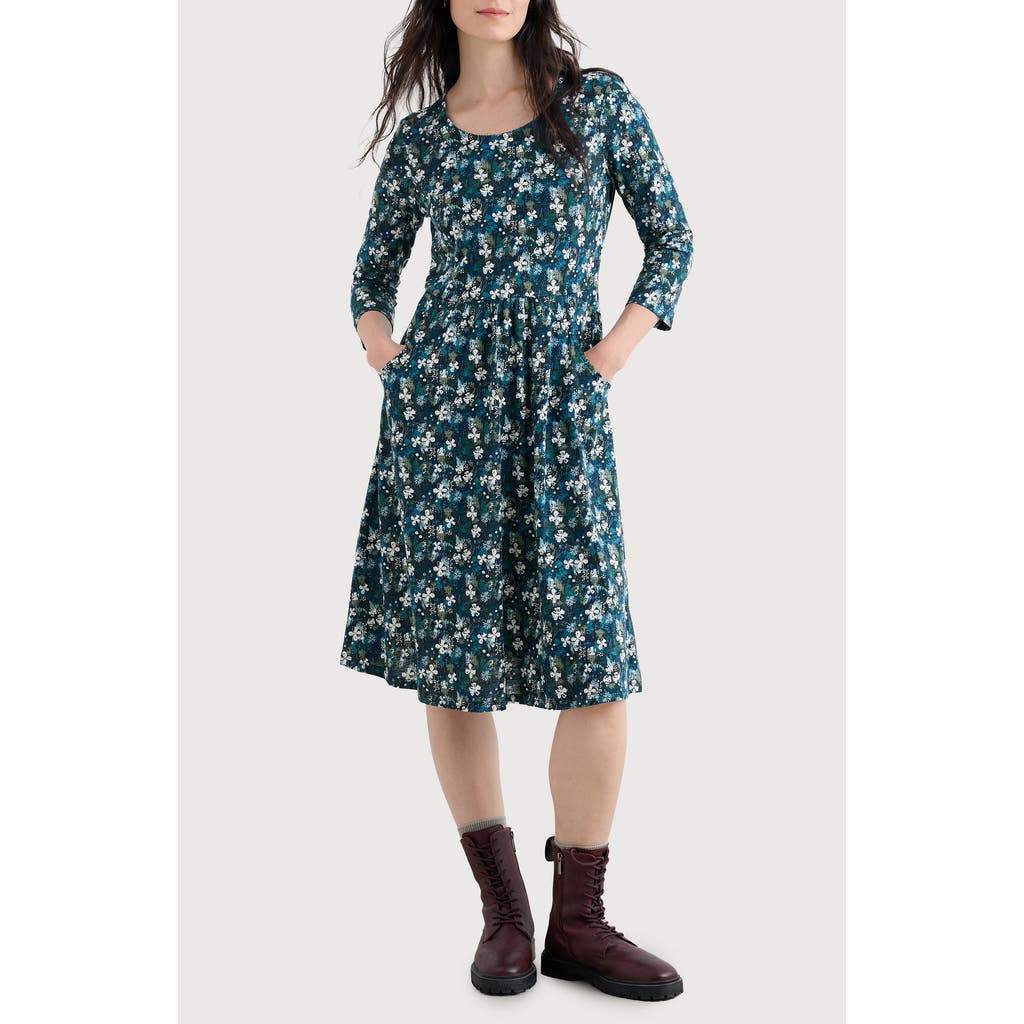 Seasalt Cornwall Enor Print Organic Cotton Fit & Flare Dress In Multi