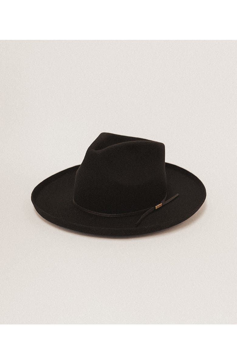 Two Roads Hat Co. Clarksdale Teardrop Crown Fedora, Main, color, Black