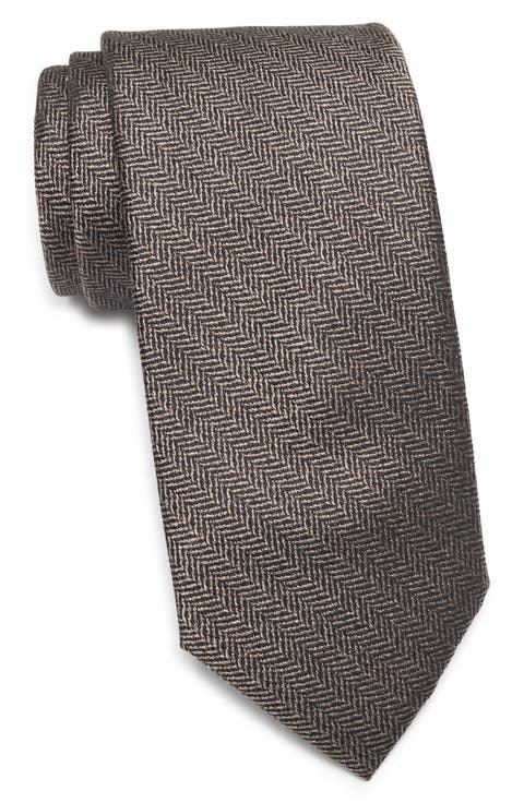 Newbury Herringbone Silk Tie