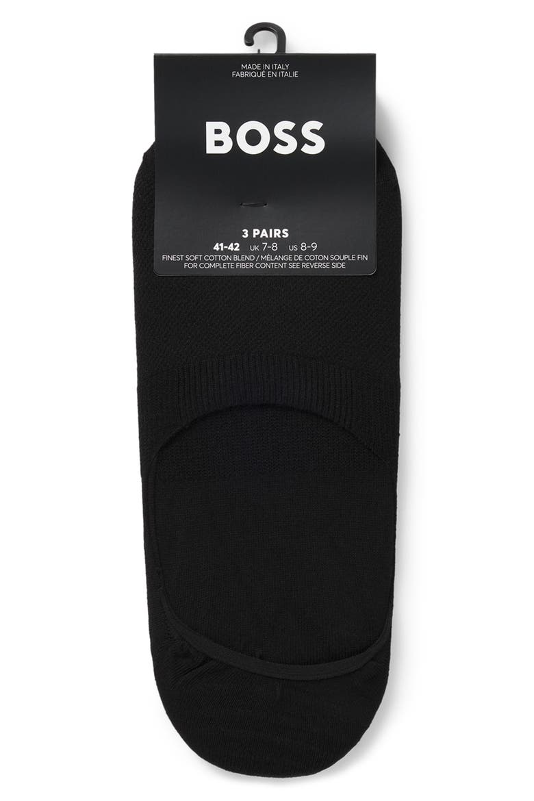 3-Pack Logo No-Show Socks, Alternate, color, BLACK