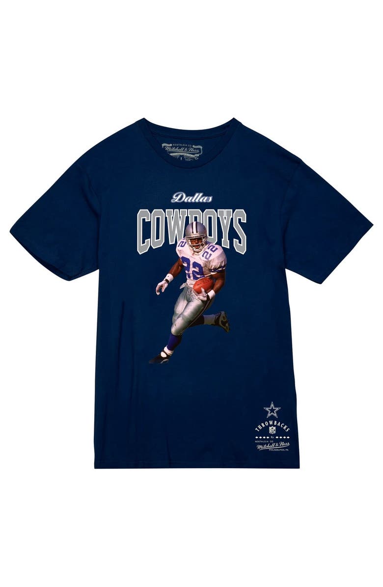 Mitchell & Ness Men's Mitchell & Ness Emmitt Smith Navy Dallas Cowboys Sideline Retired Player T-Shirt, Alternate, color, Navy