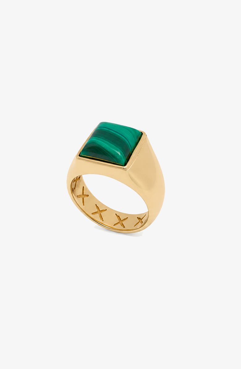 YOJ Malachite Pinki Rng In Gold, Alternate, color, Gold / Green