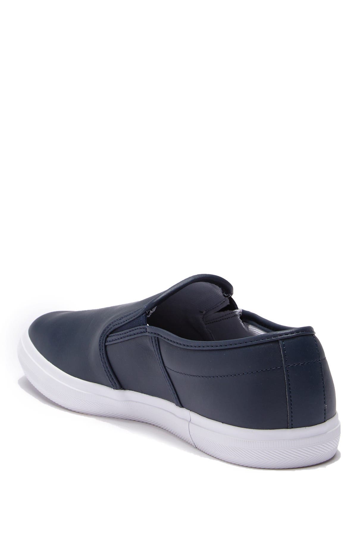 Lacoste Tatalya Leather Slip-On Sneaker, Alternate, color, Navy/White