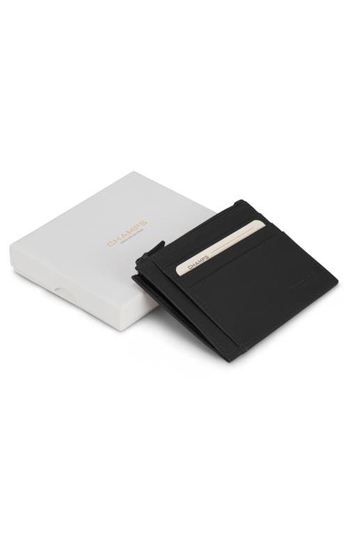 Shop Champs Zip Leather Card Case In Black