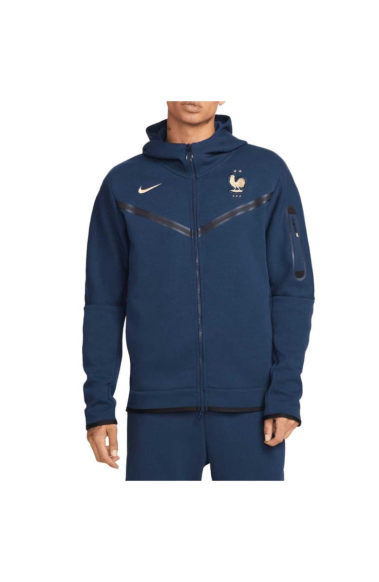 Nike Men's Nike Blue France National Team Logo Tech Fleece Full-Zip Hoodie, Main, color,
