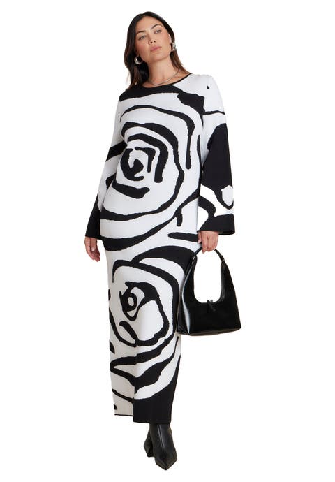 Intarsia Long Sleeve Dress (plus)