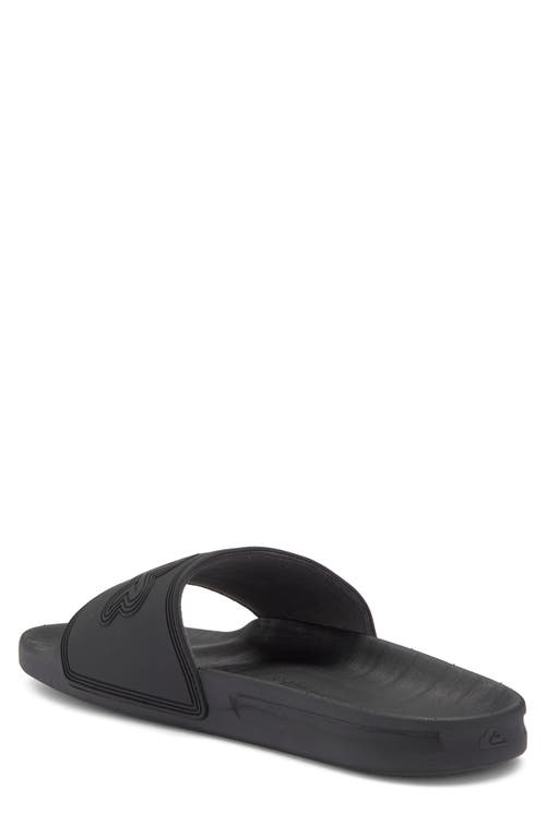 Quiksilver Rivi Wordmark Slide Sandal In Black/black