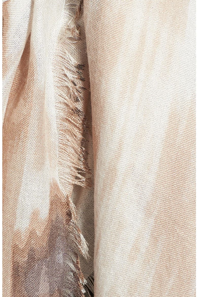'Cascading Eyelash' Cashmere Silk Blend Scarf, Alternate, color, BLACK/ NEUTRAL