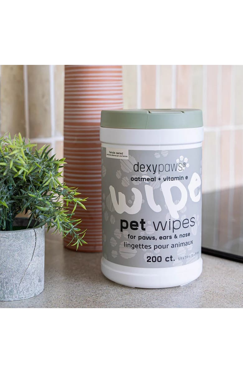 Dexypaws Pet Wipes Oatmeal & Vitamin E, 200Ct, Alternate, color, White