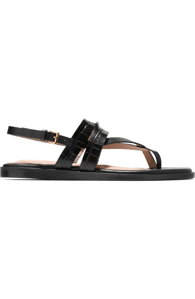Cole Haan Estella Slingback Leather Sandal, Alternate, color, Black Croc Print Leather