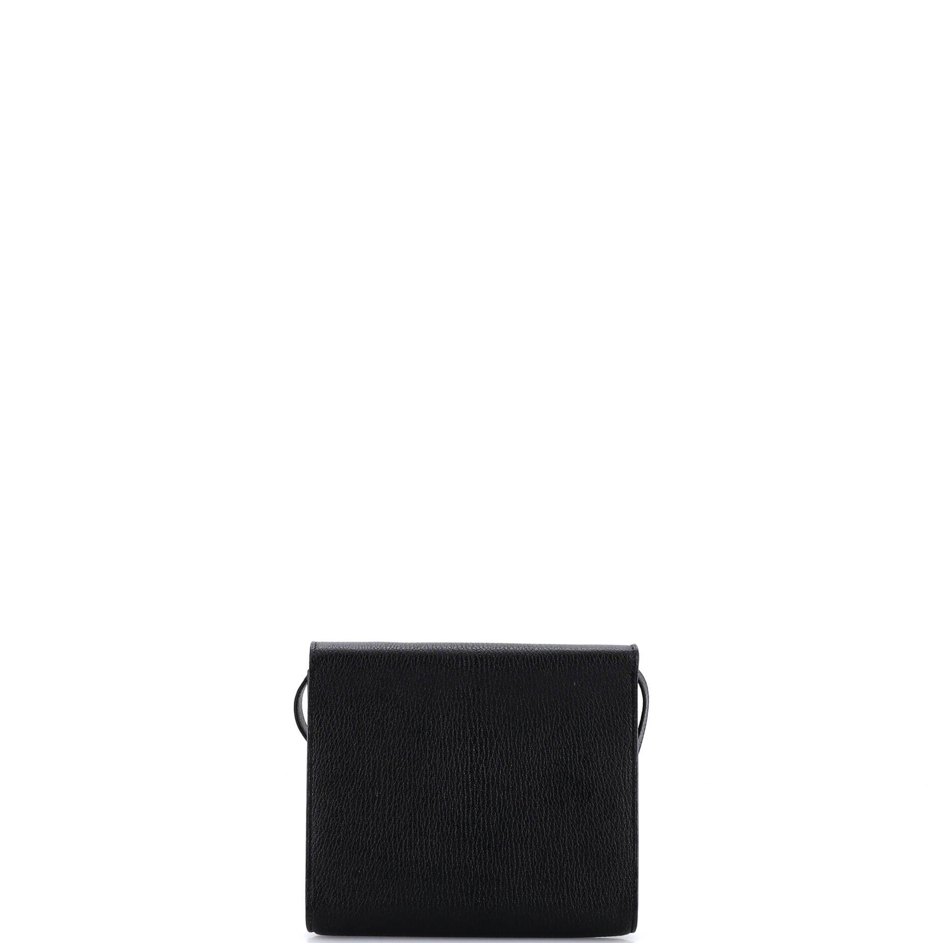 Pre-Owned Hermes Clic Wallet on Strap Chevre Mysore 16, Alternate, color, Noir