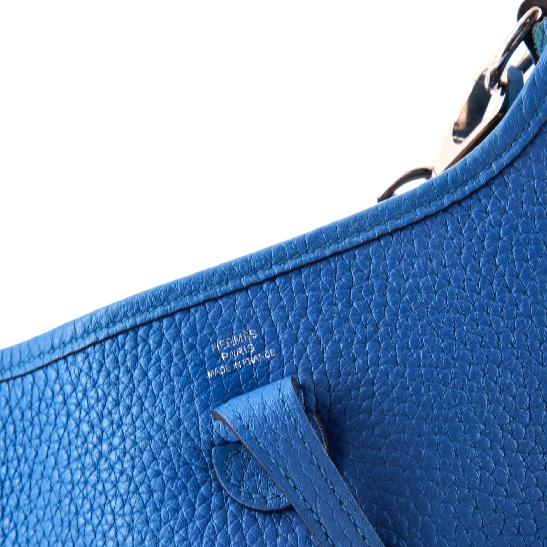 Pre-Owned Hermes Evelyne Bag Gen III Clemence TPM, Alternate, color, Bleu Zanzibar