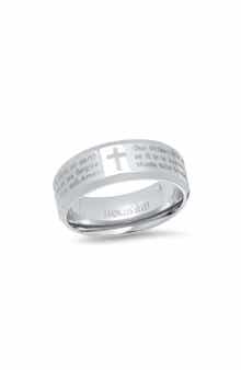Men's Two Tone Lord's Prayer Inscribed Ring