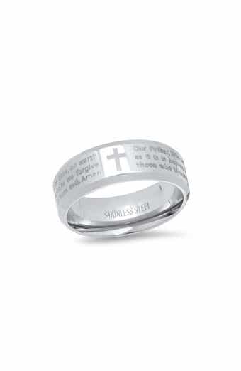 Men's Two Tone Lord's Prayer Inscribed Ring