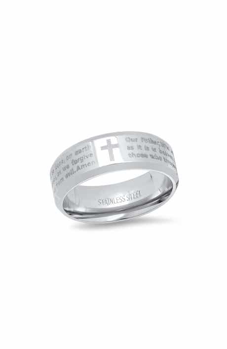 Men's Two Tone Lord's Prayer Inscribed Ring