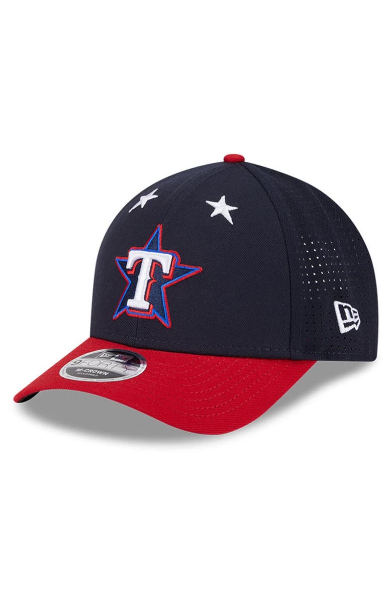 New Era Men's New Era Navy/Red  Texas Rangers 2025 MLB All-Star Game Workout 9FORTY M-Crown Adjustable Hat, Alternate, color, Navy
