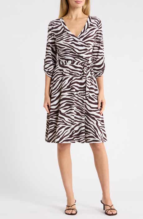 Faux Wrap Midi Dress