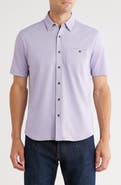 NICOBY Regular Fit Short Sleeve Piqué Button-Up Shirt