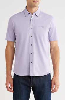 NICOBY Regular Fit Short Sleeve Piqué Button-Up Shirt