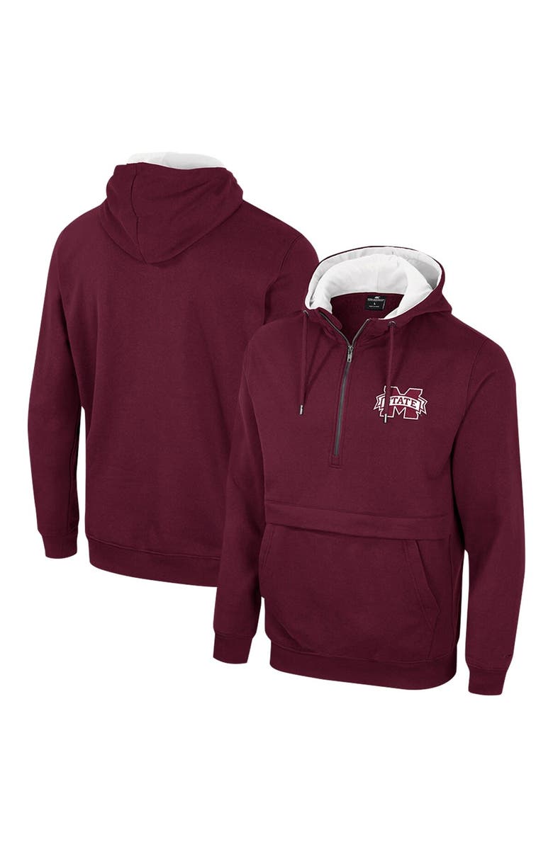 COLOSSEUM Men's Colosseum Maroon Mississippi State Bulldogs Half-Zip Hoodie, Alternate, color, Maroon