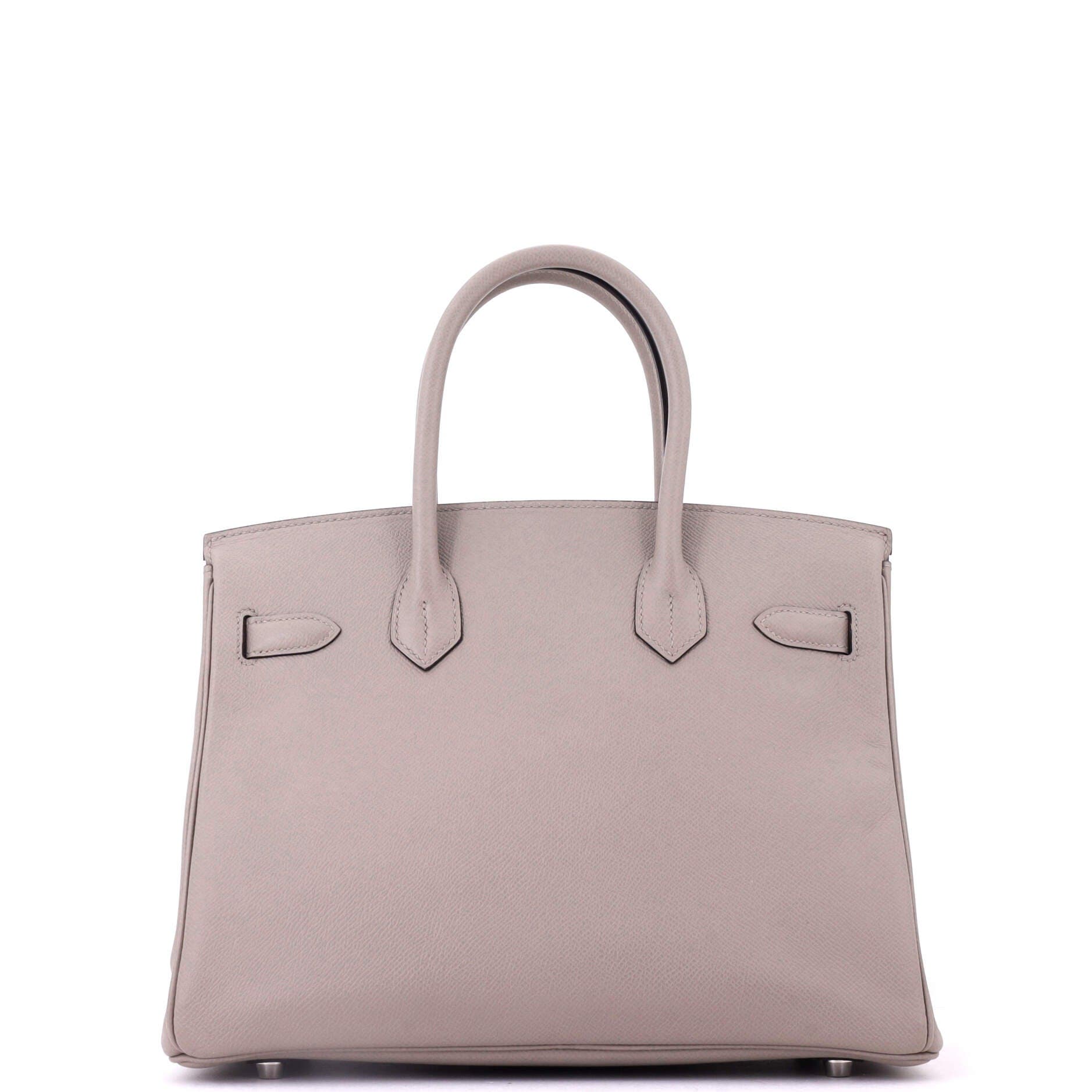 Pre-Owned Hermes Birkin Handbag Grey Epsom with Palladium Hardware 30, Alternate, color, Gris Asphalte