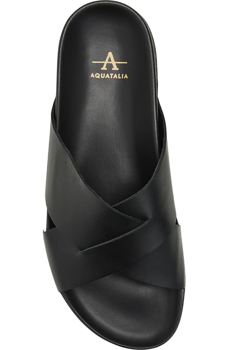 Aquatalia Bellini Weatherproof Slide Sandal, Alternate, color, Black Calf