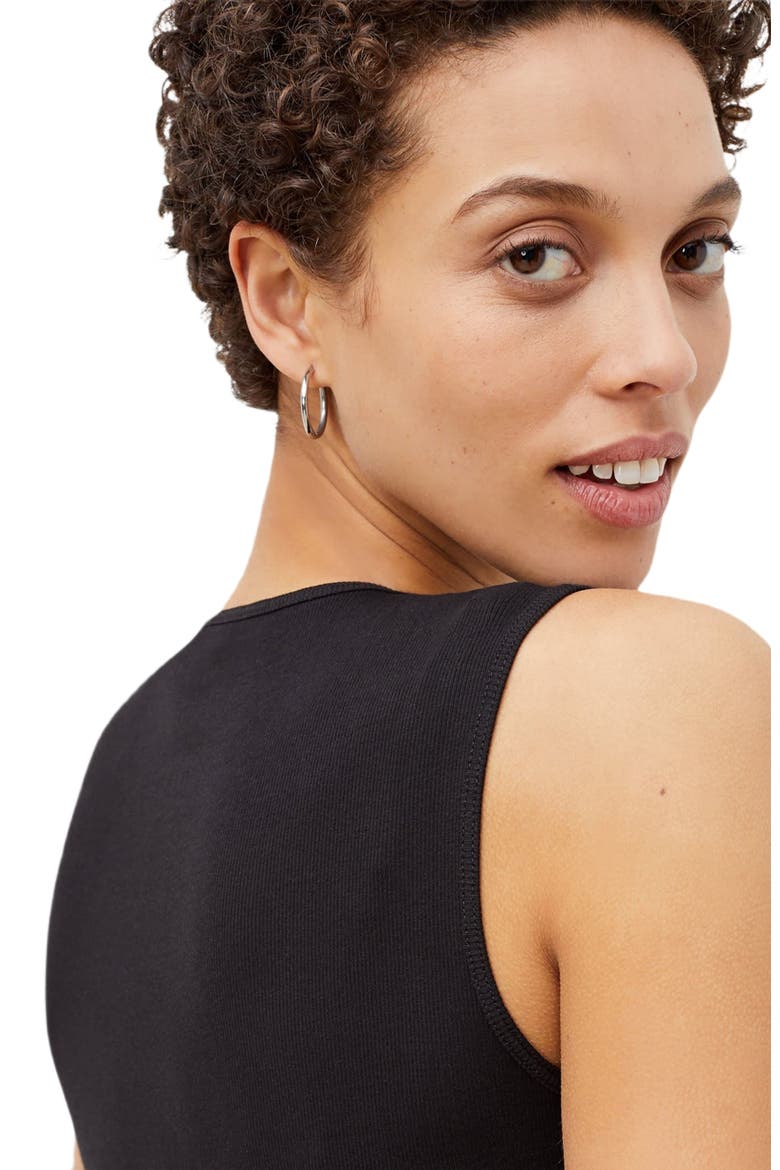Paige Organic Ribbed Pima Cotton Tank, Alternate, color, Black