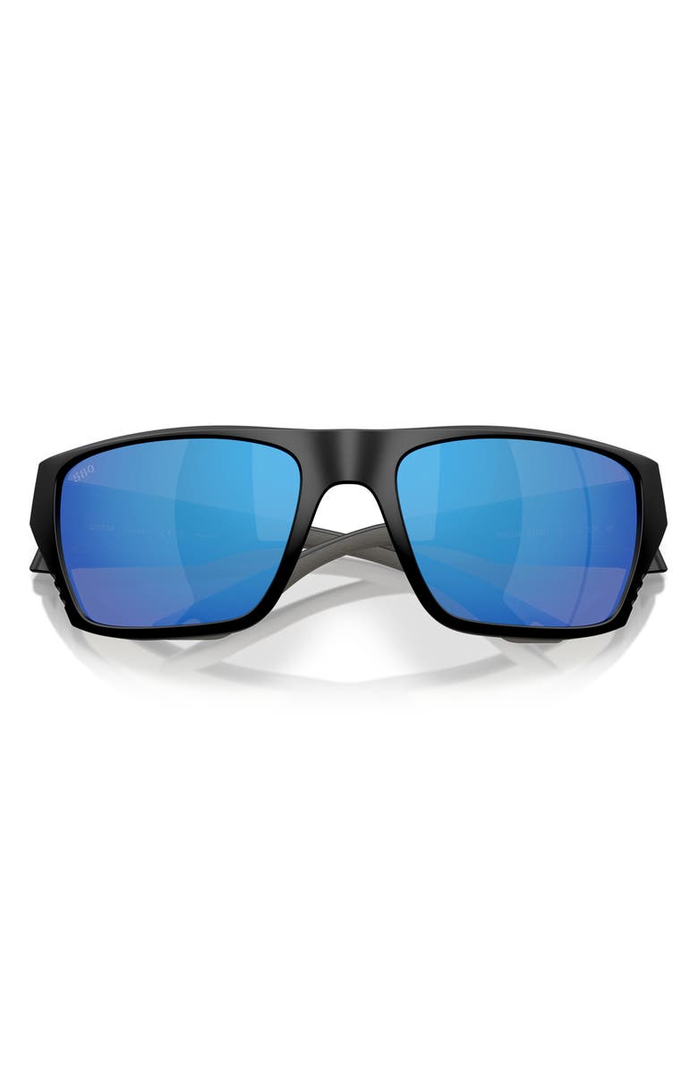 Costa Del Mar 59mm Polarized Square Sunglasses, Alternate, color, Black/ Bright Blue Mirror