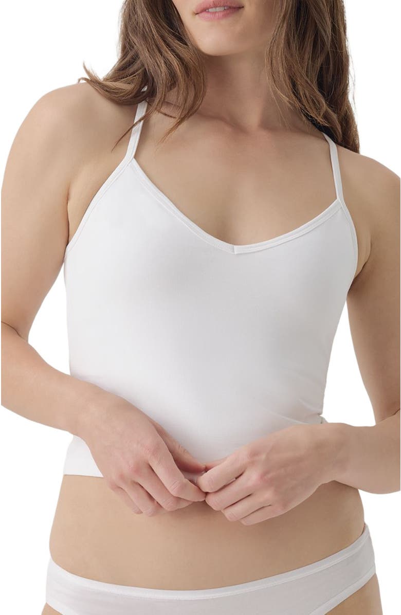 Pact Everyday Shelf Bra Cropped Camisole, Alternate, color, White