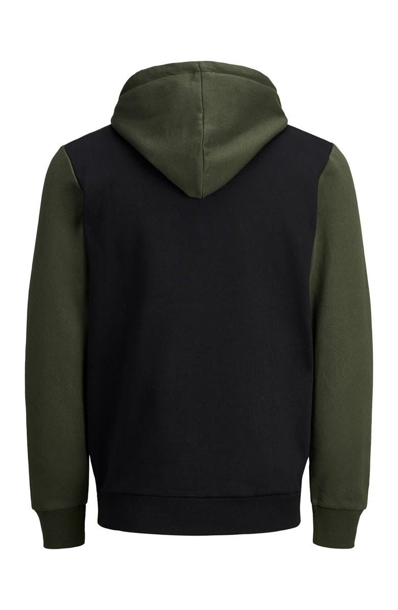 JACK&JONES Logo Colorblock Hooded Sweatshirt, Alternate, color, 