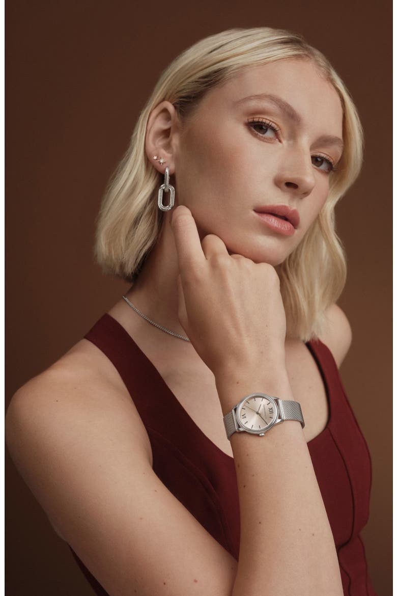 Swirl LE Mesh Strap Watch, 32mm, Alternate, color, BEIGE
