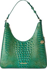 Brahmin Tabitha Croc Embossed Leather Shoulder Bag