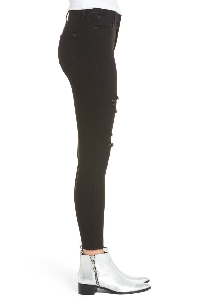 Ashley High Waist Ankle Skinny Jeans, Alternate, color, BLACK