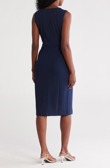 Sleeveless Wrap Knee Length Dress