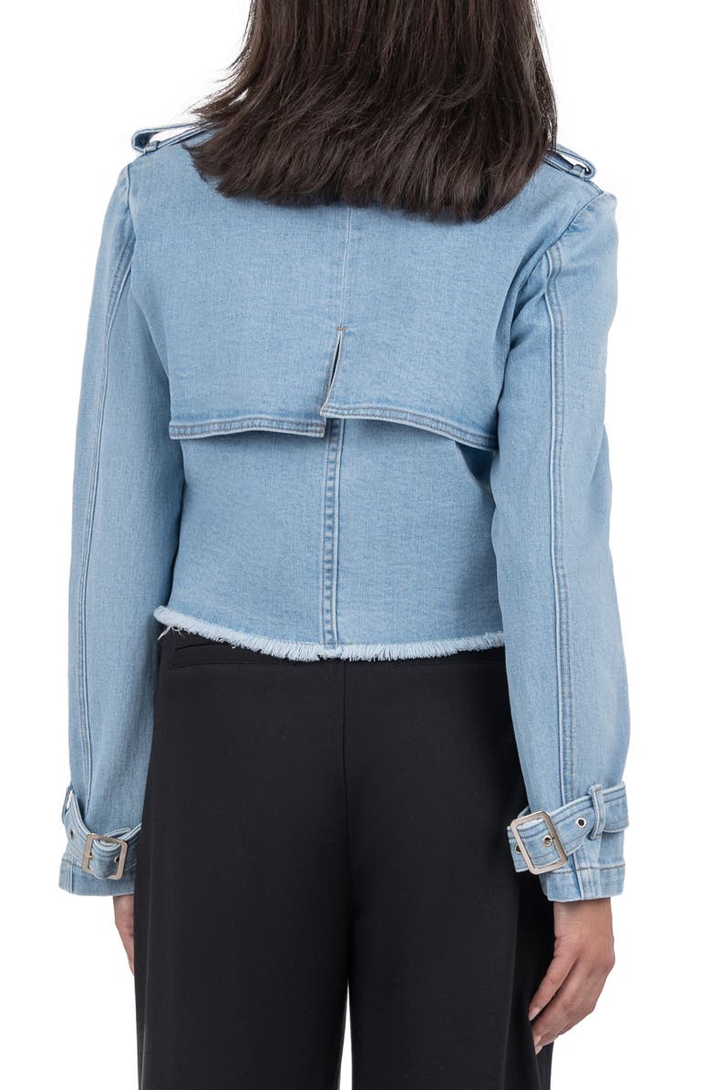KUT from the Kloth Ophelia Double Breasted Crop Denim Jacket, Alternate, color,