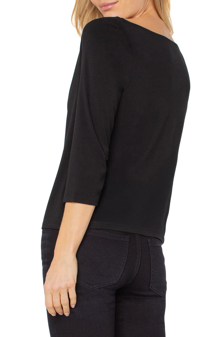 Cowl Neck Jersey Top, Alternate, color, BLACK