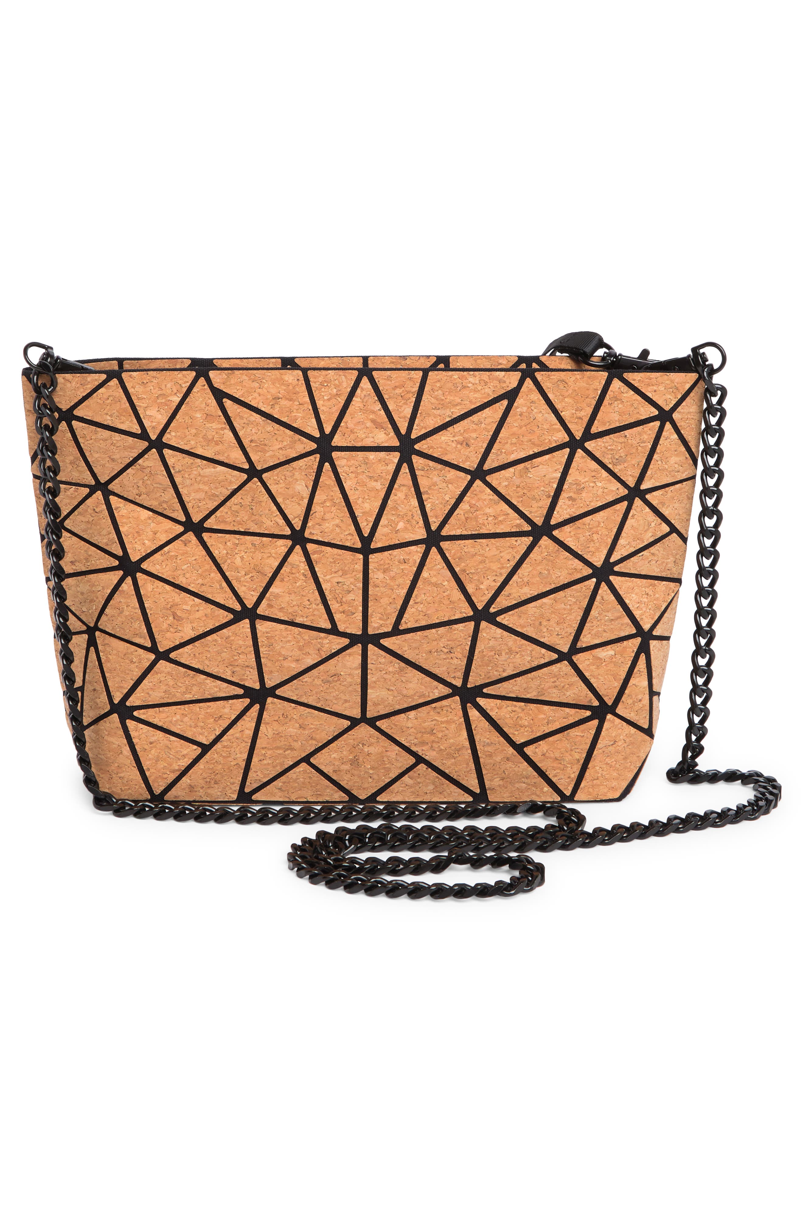Slanted Triangle Convertible Clutch, Alternate, color, SOLID CORK
