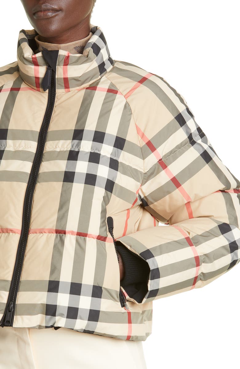 Burberry Alshamar Check Down Puffer Jacket, Alternate, color, 