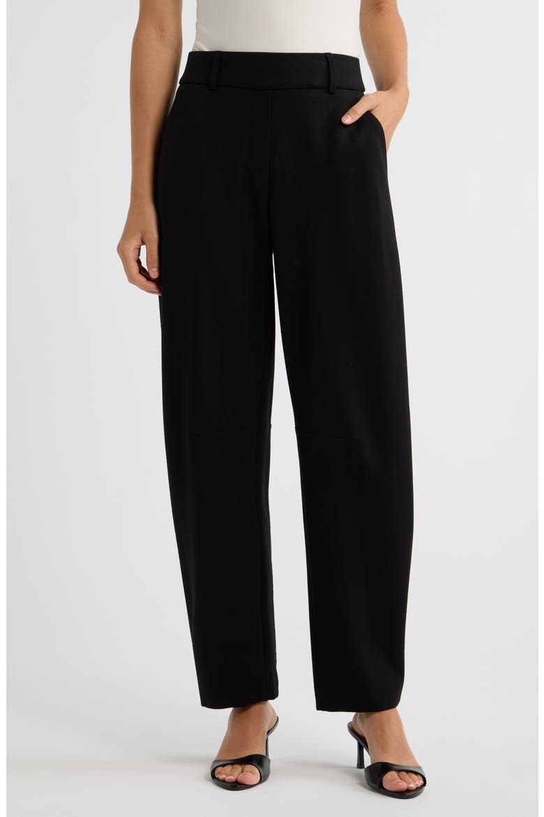 Slash Pocket Barrel Leg Pants, Main, color, ANNE BLACK