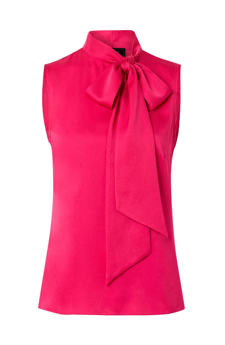 IVONNE Sleeveless Satin Blouse with Neck Tie, Alternate, color, Fuchsia
