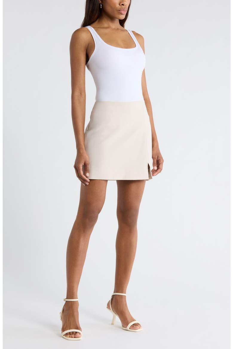 Split Front Miniskirt, Main, color, BEIGE PUMICE