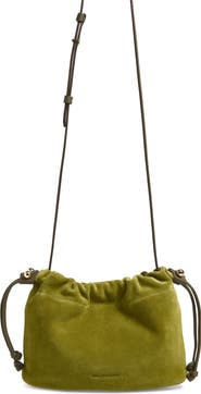 Strathberry Drawstring Suede Crossbody Bag
