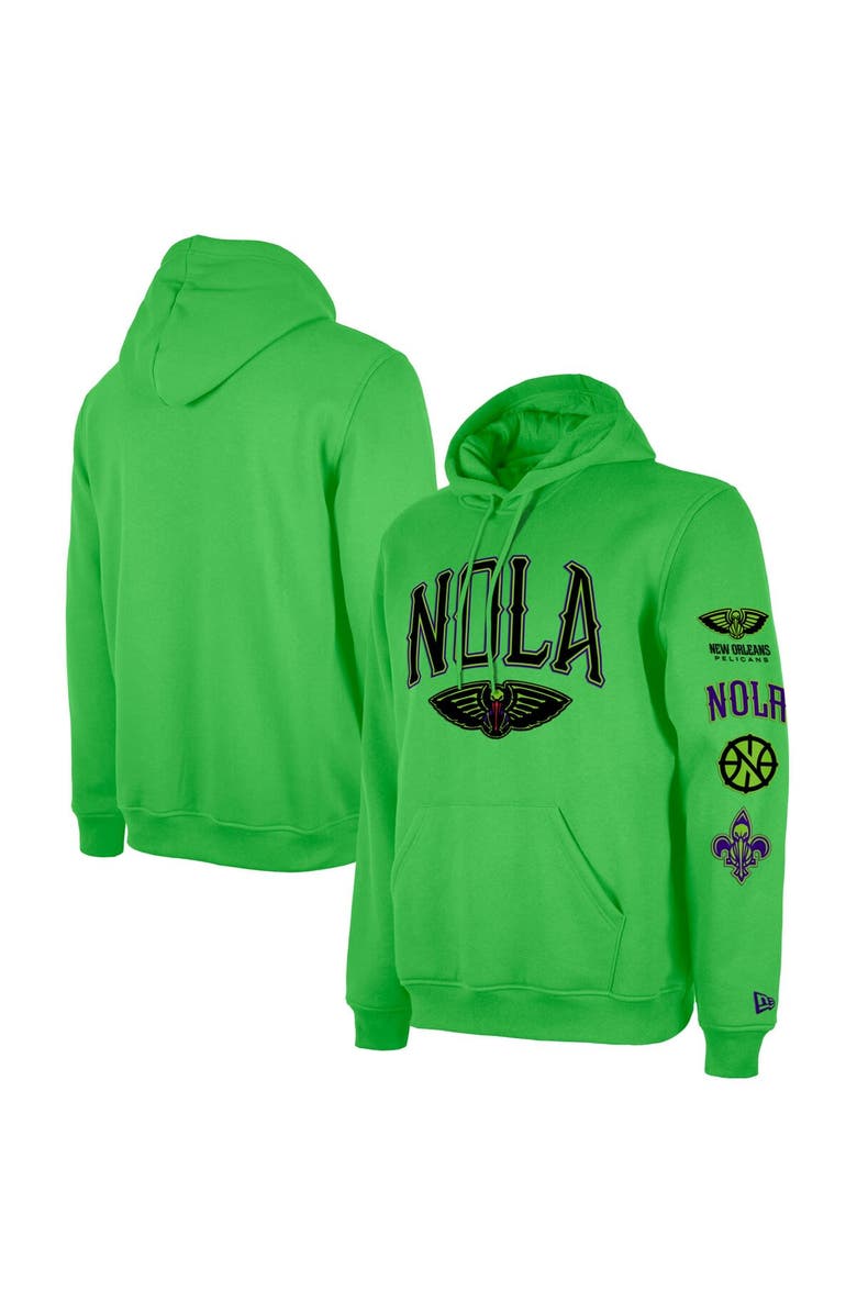 New Era Men's New Era Green New Orleans Pelicans 2023/24 City Edition Pullover Hoodie, Main, color, 