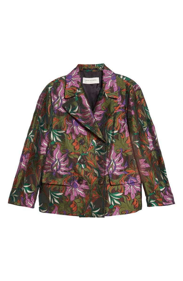 Dries Van Noten Floral Brocade Double Breasted Jacket, Alternate, color, 
