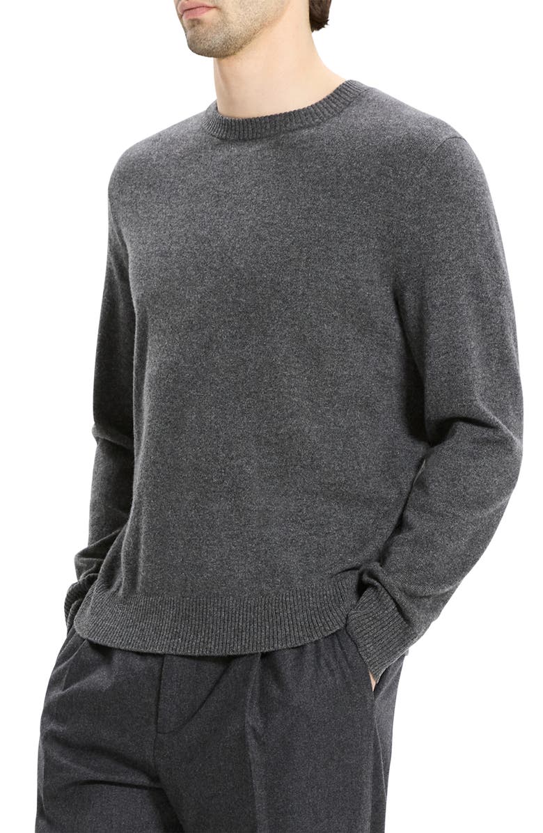 Theory Hilles Cashmere Sweater, Alternate, color, Charcoal Melange