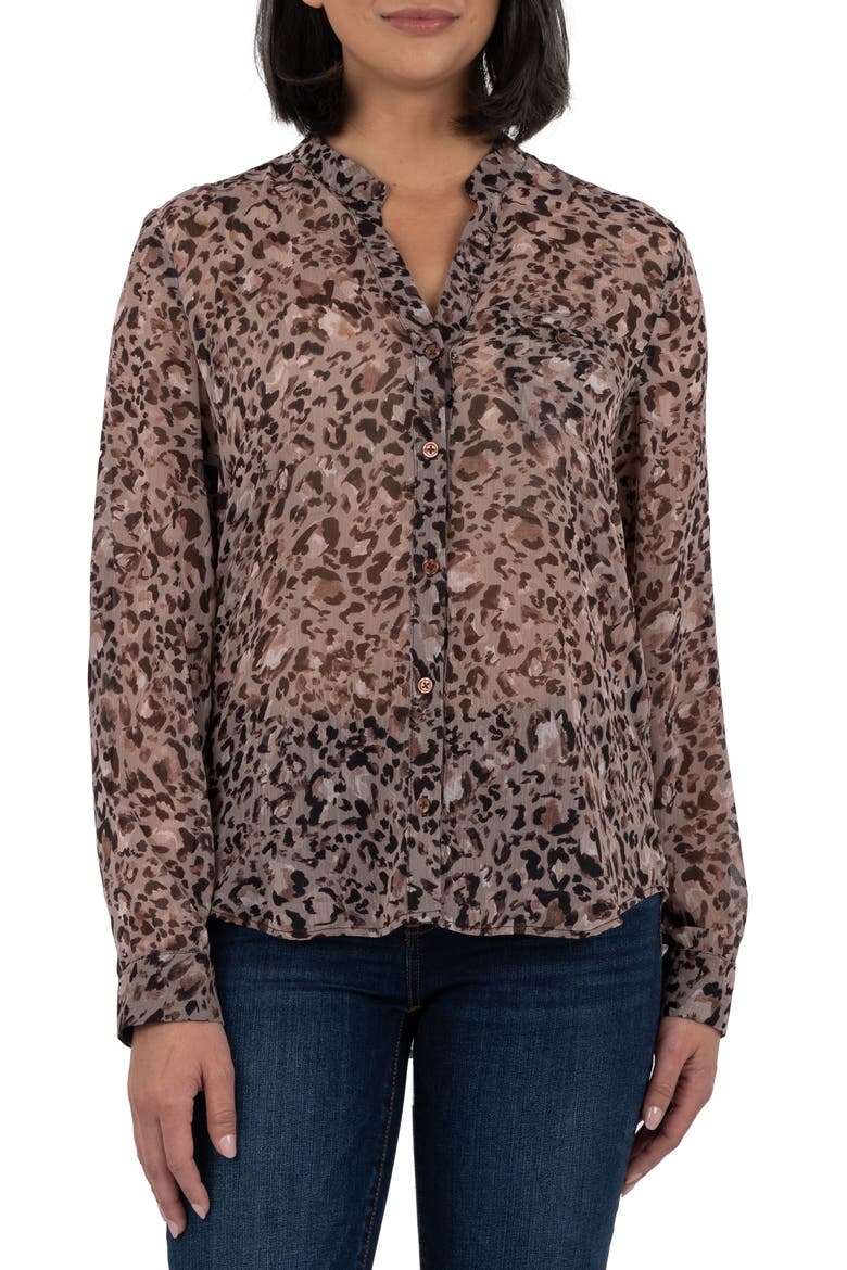 Jasmine Chiffon Button-Up Shirt, Main, color, CASTILE TAUPE BEIGE