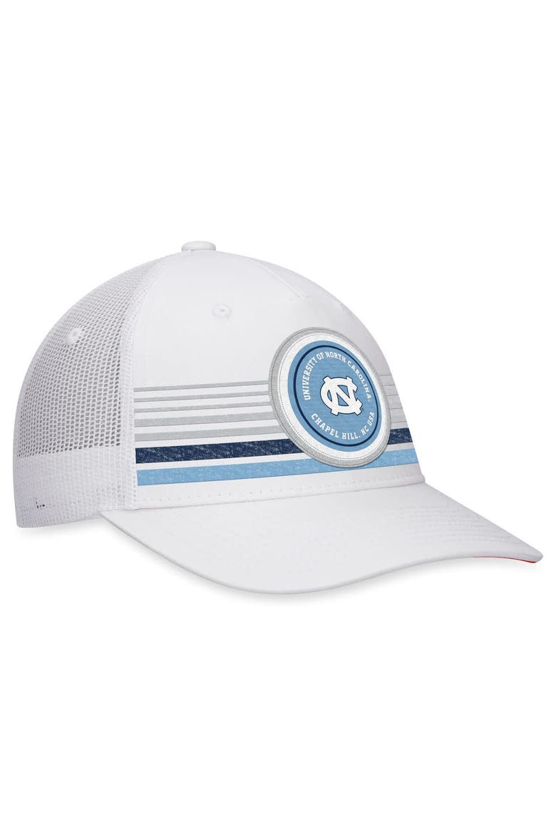 Men's Top of the World White North Carolina Tar Heels Top Trace Trucker Snapback Hat, Alternate, color, White