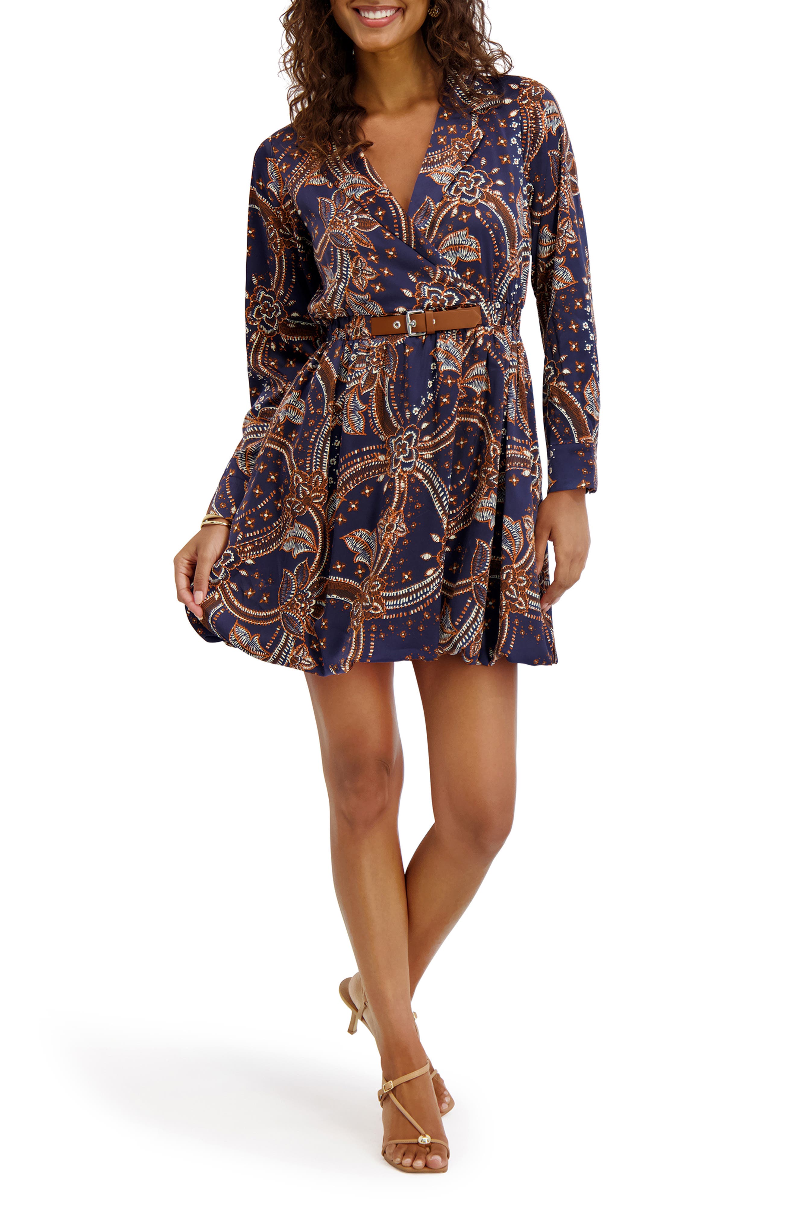 Print Satin Chermuse Minidress